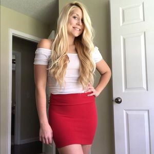 Forever 21 Red Formfitting Skirt